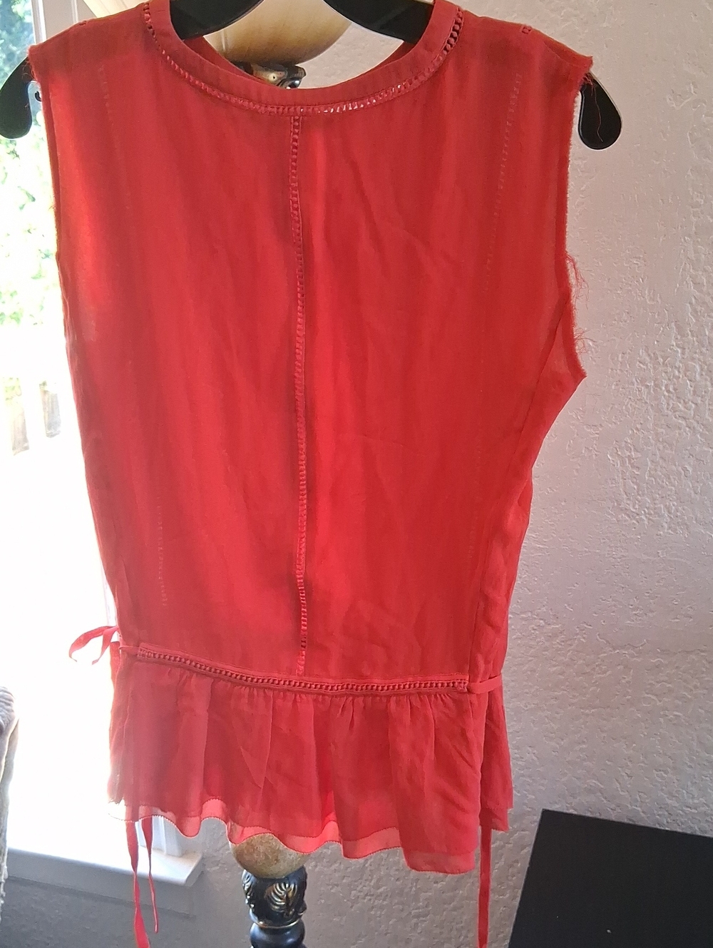 Tory Burch Red Sleeveless Peplum Top